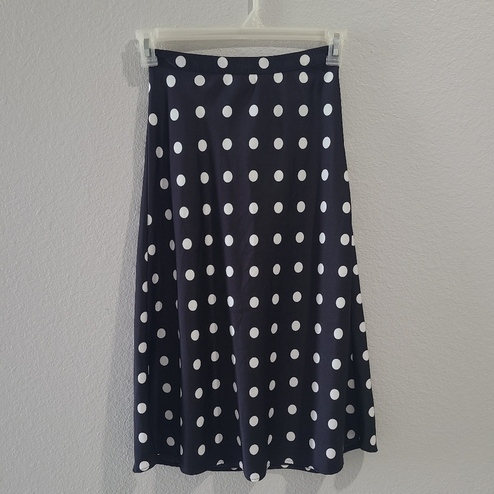 J. Crew Black and White Midi Skirt